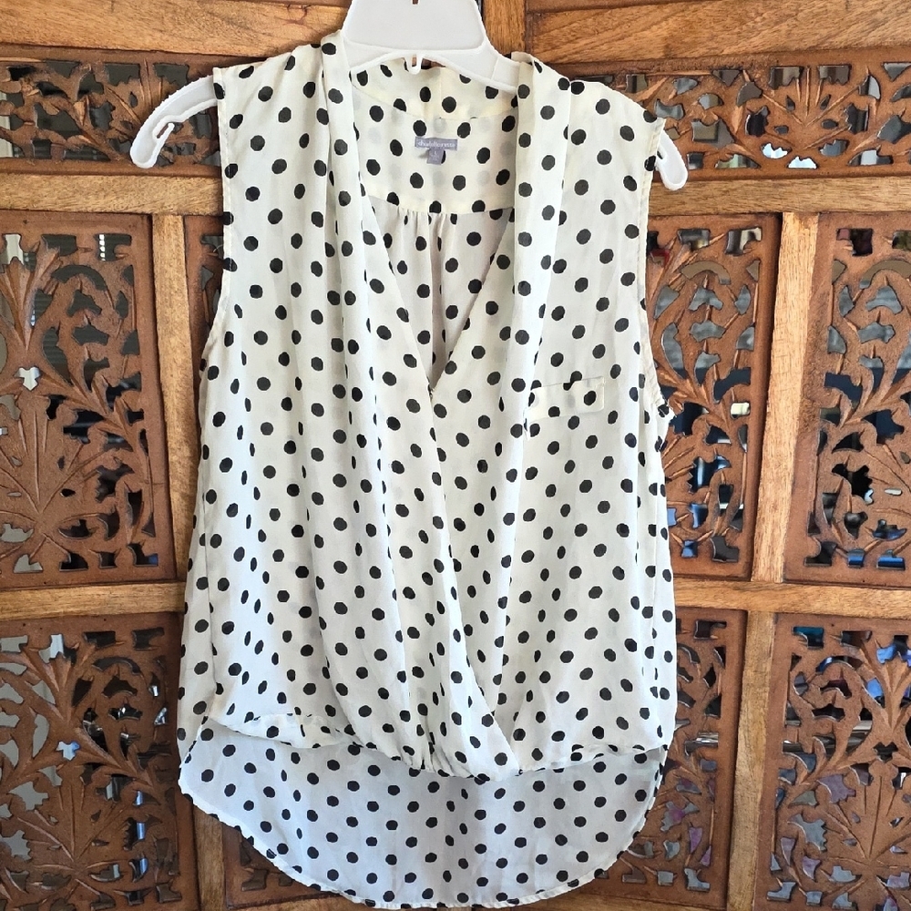 Charlotte Russe Black and White Polka Dot Blouse